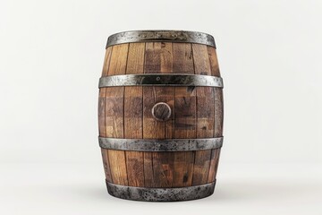 Fototapeta premium image of classic wood barrel on white background