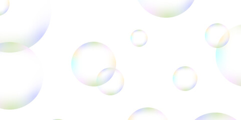 Beautiful circles colorful soap bubbles texture background. Design soap bubbles on a white background. Vector circles template design. white background texture, Xmas, backdrop, lights, wallpaper