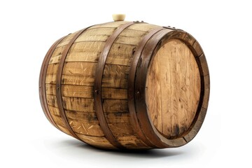 Oak Barrel isolated on white with a clipping path