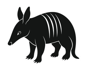 Aardvark silhouette vector, Aardvark Silhouette Illustration Isolated on White Background. Animals vector.