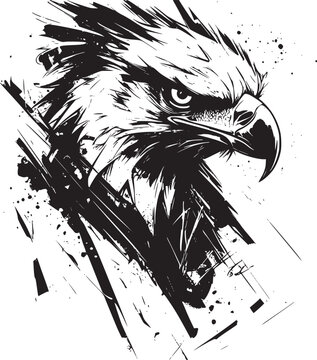 Eagle head Logo vector illustration, Mighty Eagle Majestic Freedom Symbol