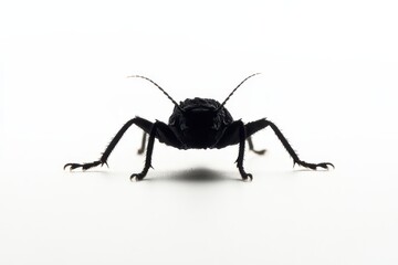 A silhouette of an insect against a white background, emphasizing its shape and features.