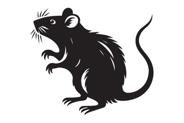 Realistic Rat Illustration, simple vector art style