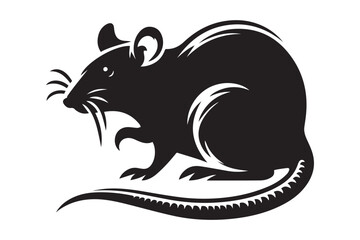 Realistic Rat Illustration, simple vector art style