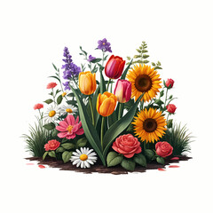 bouquet of flowers on white