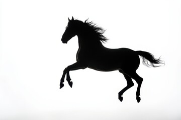 A silhouetted horse leaping against a bright background, showcasing grace and motion.