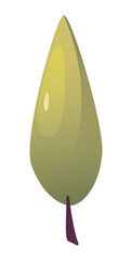 Flat vector illustration of a simple green tree with gradient color representing nature and environment suitable for diverse uses