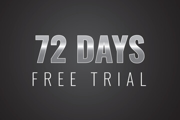 72 day free trial banner design. 72 days free banner background
