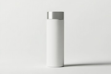 A sleek, modern white thermos with a metallic cap, designed for beverage storage.