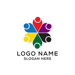 Modern creative community logo template. nonprofit organization logo template