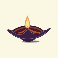 Traditional Diwali Diya Vector Design