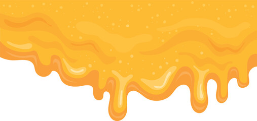 Fototapeta premium Melting honey. Dripping yellow droplet cartoon border