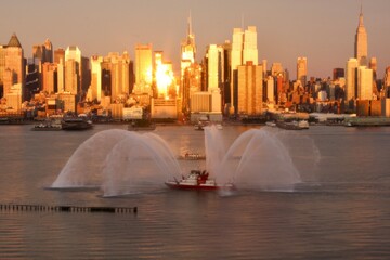 New York city skyline, Manhattan, Hudson river