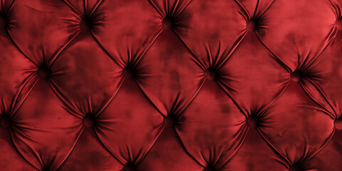 Rich and elegant red pattern with sofa upholstery and buttons, luxury background
