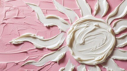 Handmade sun decoration with paper and glue, symbolizing creativity and the warmth of summer