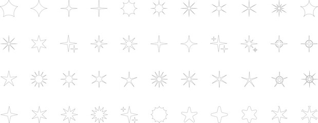 Fototapeta premium Star icons. Twinkling stars. Sparkles, shining burst. Christmas or New Year vector symbols.