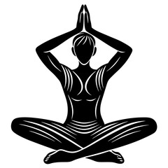 Silhouette of Yoga Person, yoga icon 