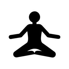 Silhouette of Yoga Person, yoga icon 