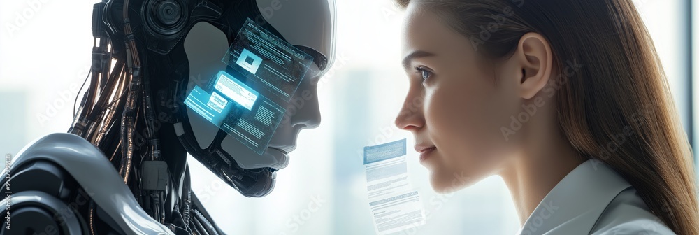 Aufkleber HumanRobot Interaction The Exciting Future of Business Collaboration and Partnership in Various Industries is Bright and Promises Enhanced Productivity and Innovation in Todays Work Environment