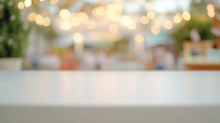 Fototapeta premium Blurred Background with Lights and Table