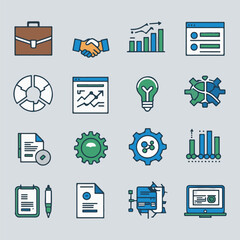 Unique Business Icon Set. Modern and Professional Design