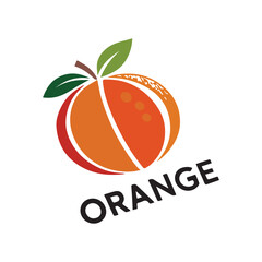 Modern logo of an orange fruit
