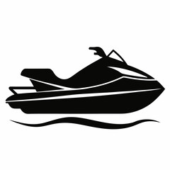 Naklejka premium Jet ski Black silhouette