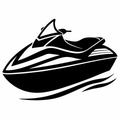 Jet ski Black silhouette