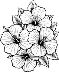 Fototapeta premium Illustration of hibiscus flower isolated on white background. Design element