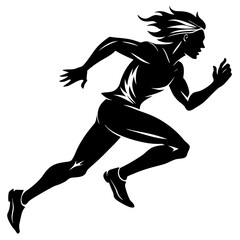 running silhouette,  Running Men and Women, Vector Set of Isolated Silhouettes