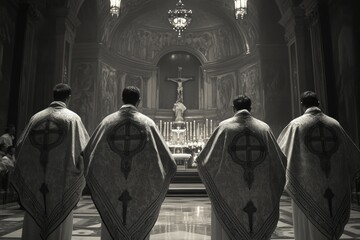 Naklejka premium Chasuble Ceremonial Procession Christianity Religion Spiritual Symbol