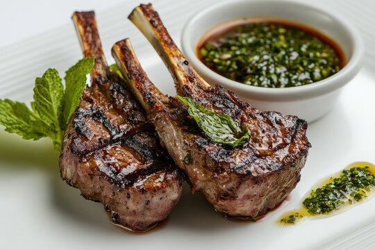 Grilled Lamb Chops with Chimichurri Sauce