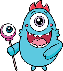 Cute Monster Eyeball Lollipop