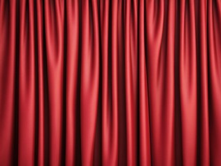 Luxurious red curtain with smooth drapes, perfect for theater, photography, or interior design. Adds elegance to any space.