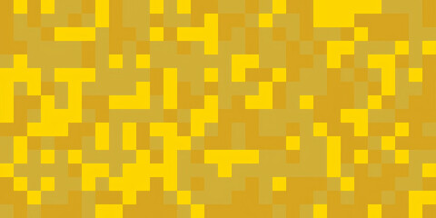 Abstract seamless pattern with a pixelated geometric design in yellow and gold tones. This pattern is perfect for backgrounds, website designs, and graphic projects.