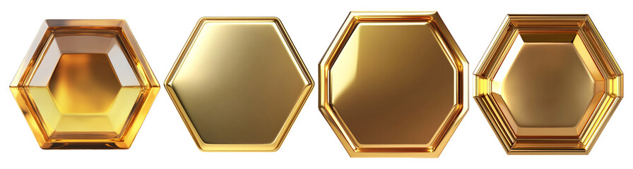 Four Golden Geometric Shapes