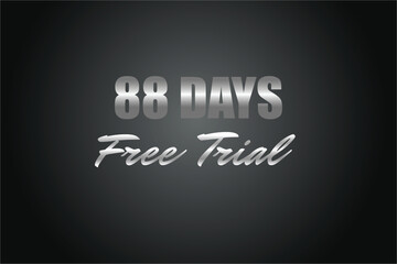 88 day free trial banner design. 88 days free banner background