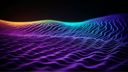 Luminous ultraviolet waves rippling in a dark, ethereal void