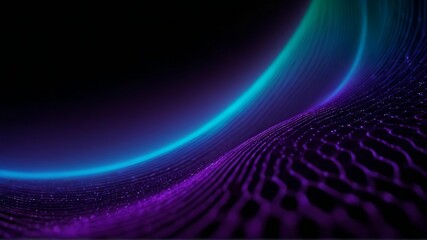 Luminous ultraviolet waves rippling in a dark, ethereal void