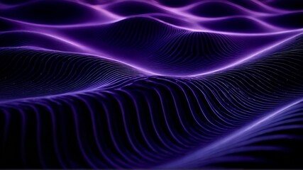 Luminous ultraviolet waves rippling in a dark, ethereal void