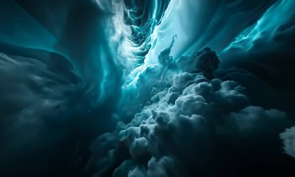 Dramatic storm clouds with a vortex formation