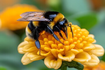 Bumblebees, vibrant gardens, colorful blooms bring life and energy to every blossom they visit