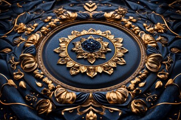 Covenant symbol woven into a tapestry with intricate patterns, depicted in an artwork where a large tapestry features a central covenant symbol, surrounded by intricate patterns that tell the