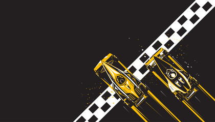 Motorsport car racing . Sports race concept
