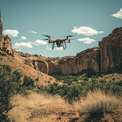 42. An AI-powered drone mapping a remote area in real-time, symbolizing exploration and discovery...