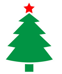 Fototapeta premium Christmas tree clip art design on plain white transparent isolated background for card, shirt, hoodie, sweatshirt, apparel, card, tag, mug, icon, poster or badge