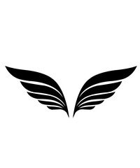 Wings clip art design for T-shirts and apparel, holiday text design on plain white background for card, shirt, hoodie, sweatshirt, apparel, tag, mug, icon, poster or badge