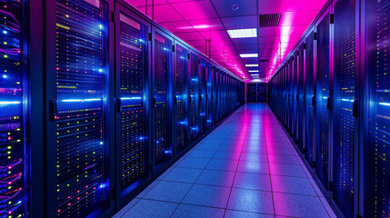 Fototapeta premium Servers data center room .