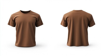 Blank brown short sleeve t-shirt mockup