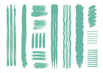  Teal Brush Strokes Collection for Design and Art Projects